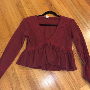 maroon long sleeve